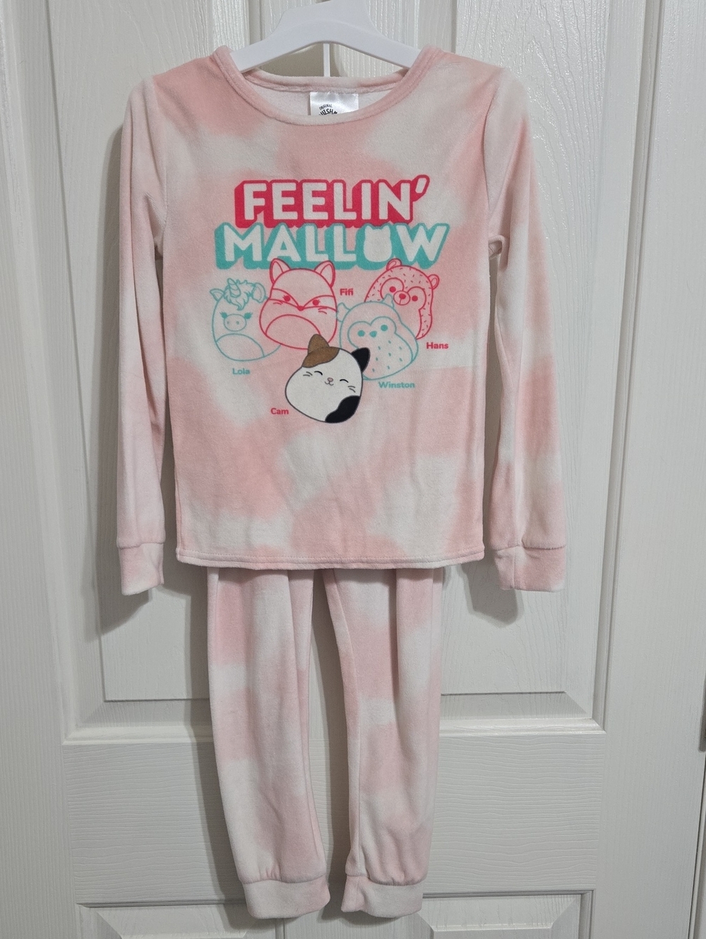 Squishmallows 'Feelin' Mallow' Pink Tie-Dye Plush Pajama Set